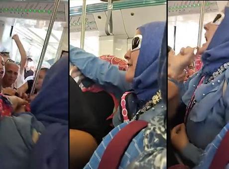 Bir koltuk tartışması tramvayı karıştırdı! 'Çocuklar kalksın' kavgası kamerada