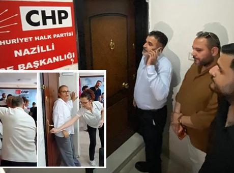 CHP Nazilli ilçe teşkilatında kriz! Eski yönetim kapıyı kilitledi, yeni başkan dışarıda kaldı