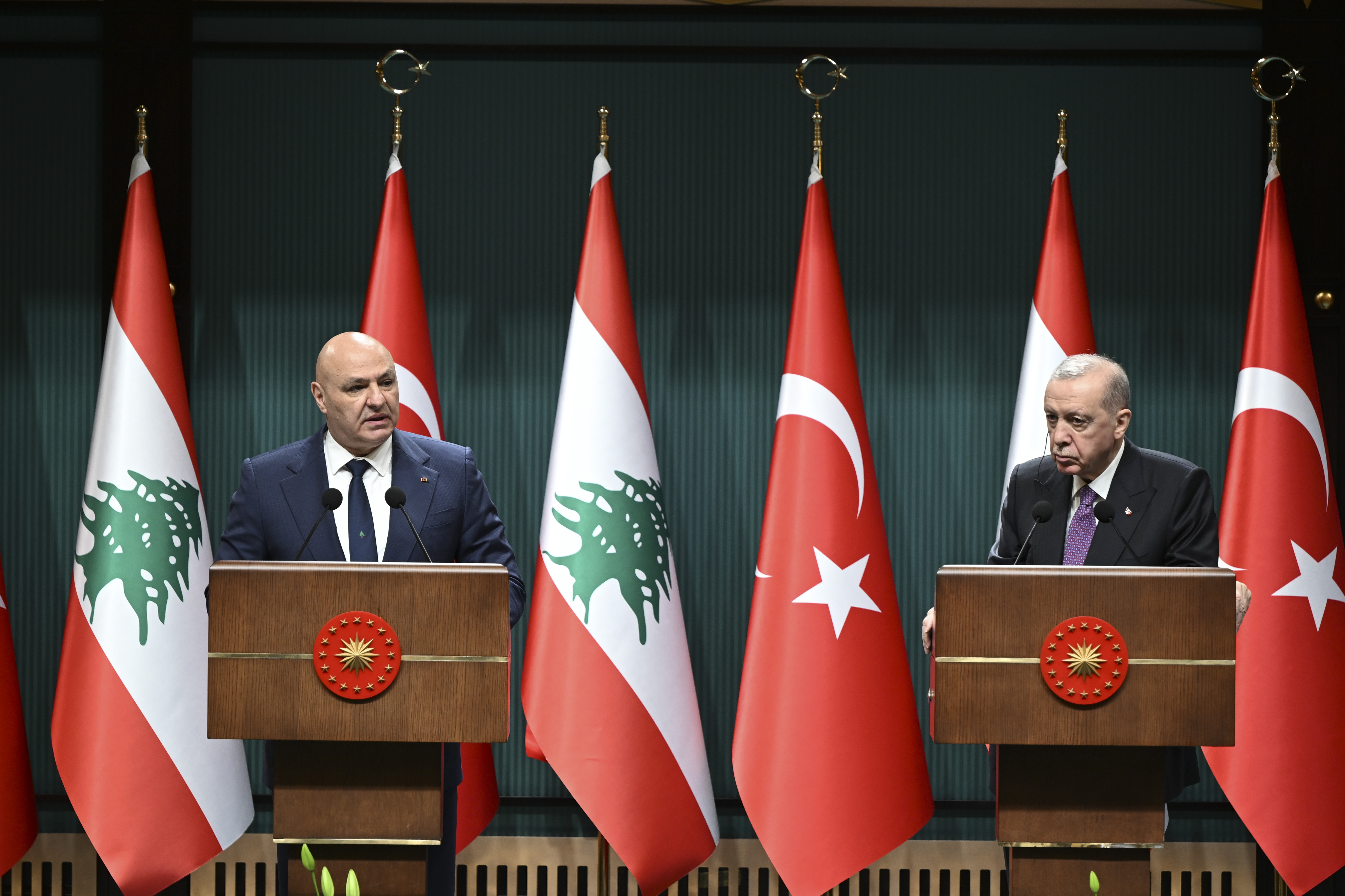 Lübnan Cumhurbaşkanı Ankara'da. Erdoğan: İsrail insanlık suçu işiyor